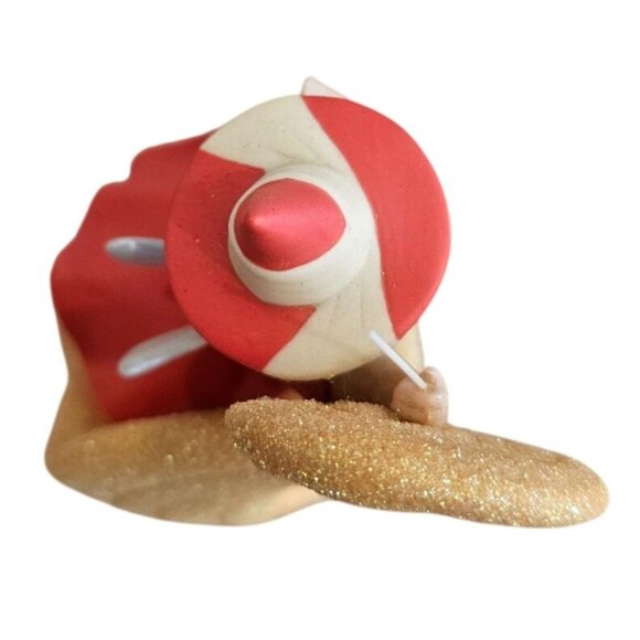 Disney Sleeping Beauty Fairy Flora 4.5" Orange Sparkle Porcelain Figurine Figure - Picture 7 of 9